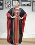Elegant Party Dress in Abaya Style with Dubai Stripe Print